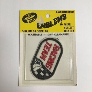 1970's Embroidered Patch for Jacket RACING TEAM The Show Offs Sewing NEW Vintage